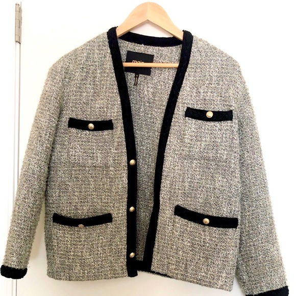 Maje Vinie Lurex Tweed Jacket - Picture 4 of 8